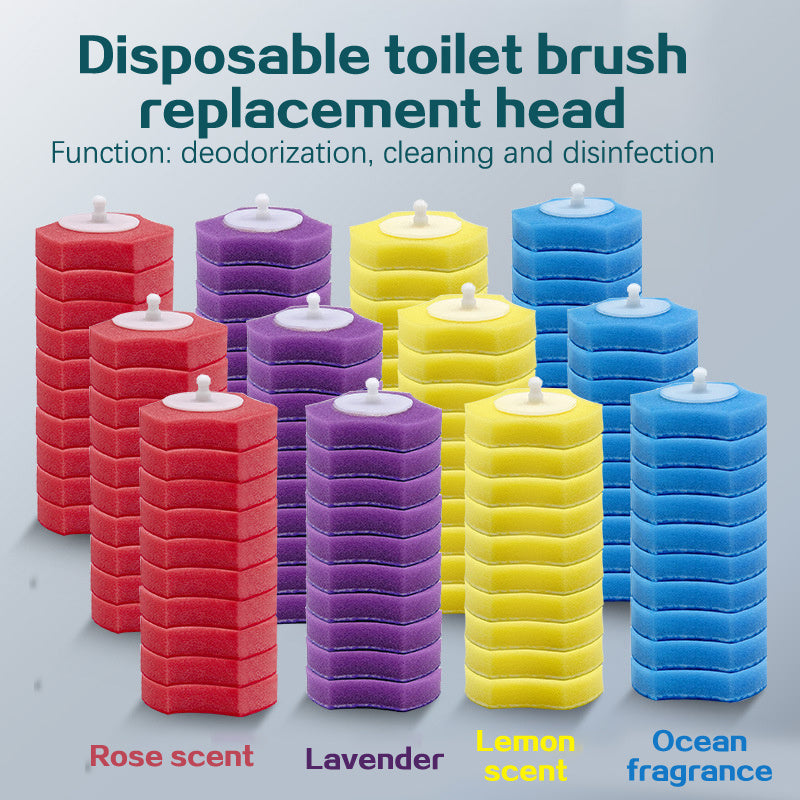 5 Pcs Disposable Toilet Brush Cleaning No Dead Space Household Bathroom Accessories Long Handle Cleaner Tool