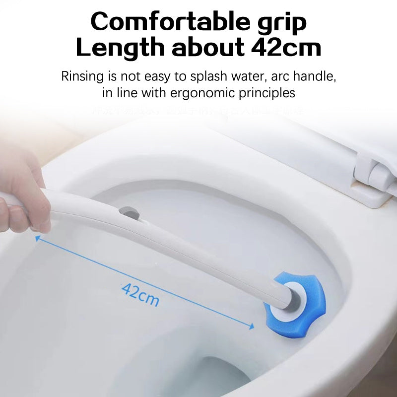 5 Pcs Disposable Toilet Brush Cleaning No Dead Space Household Bathroom Accessories Long Handle Cleaner Tool