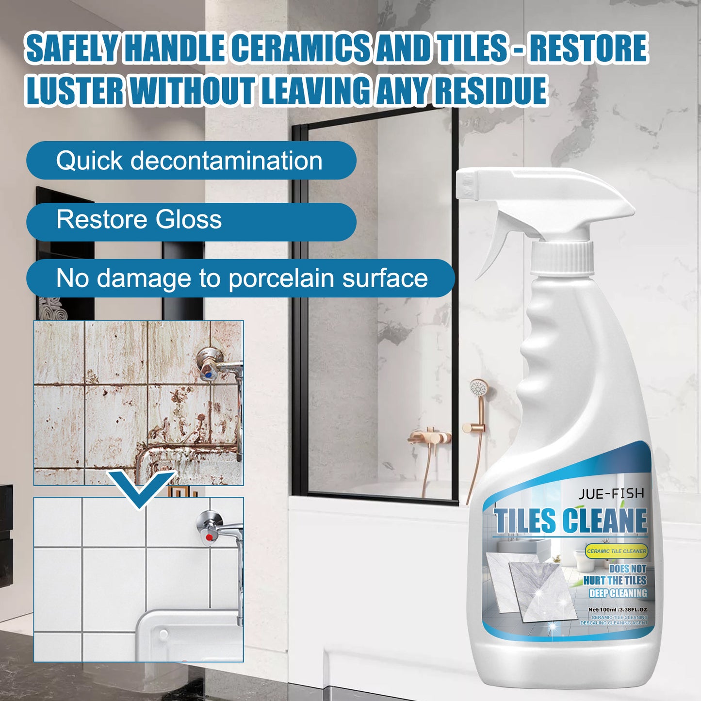 Tile Cleaner Floor Dirt Polishing Brightening Cleaning Spray