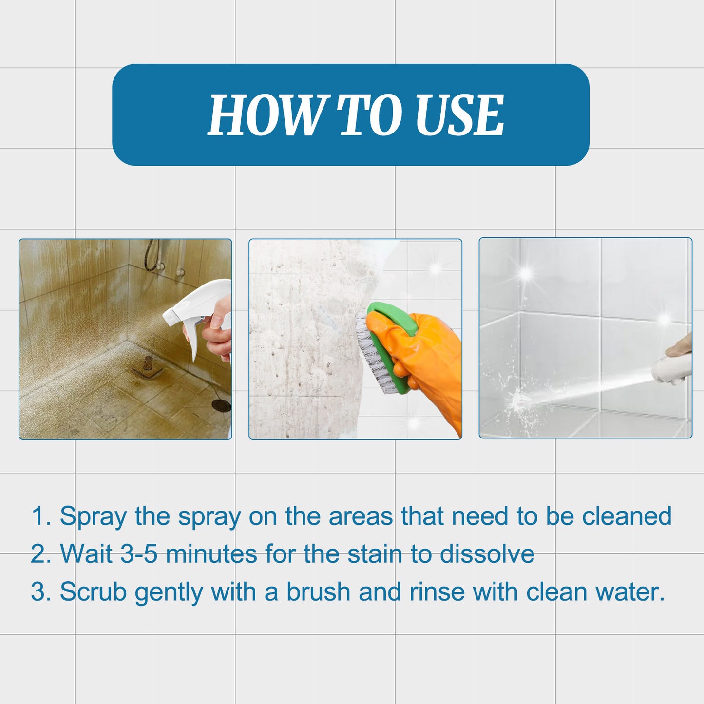Tile Cleaner Floor Dirt Polishing Brightening Cleaning Spray